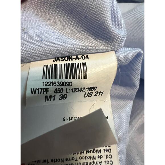 Boss by Hugo Boss Slim Fit Cutaway Collar Light Blue Dress Shirt Size 39/15.5 - Picture 6 of 6